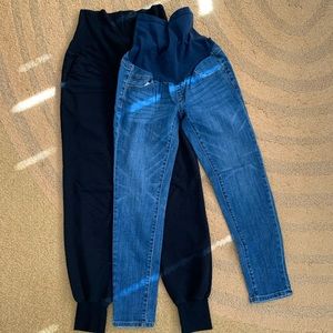 Maternity H&M Black Sweatpants and LED Denim Jeans Lot